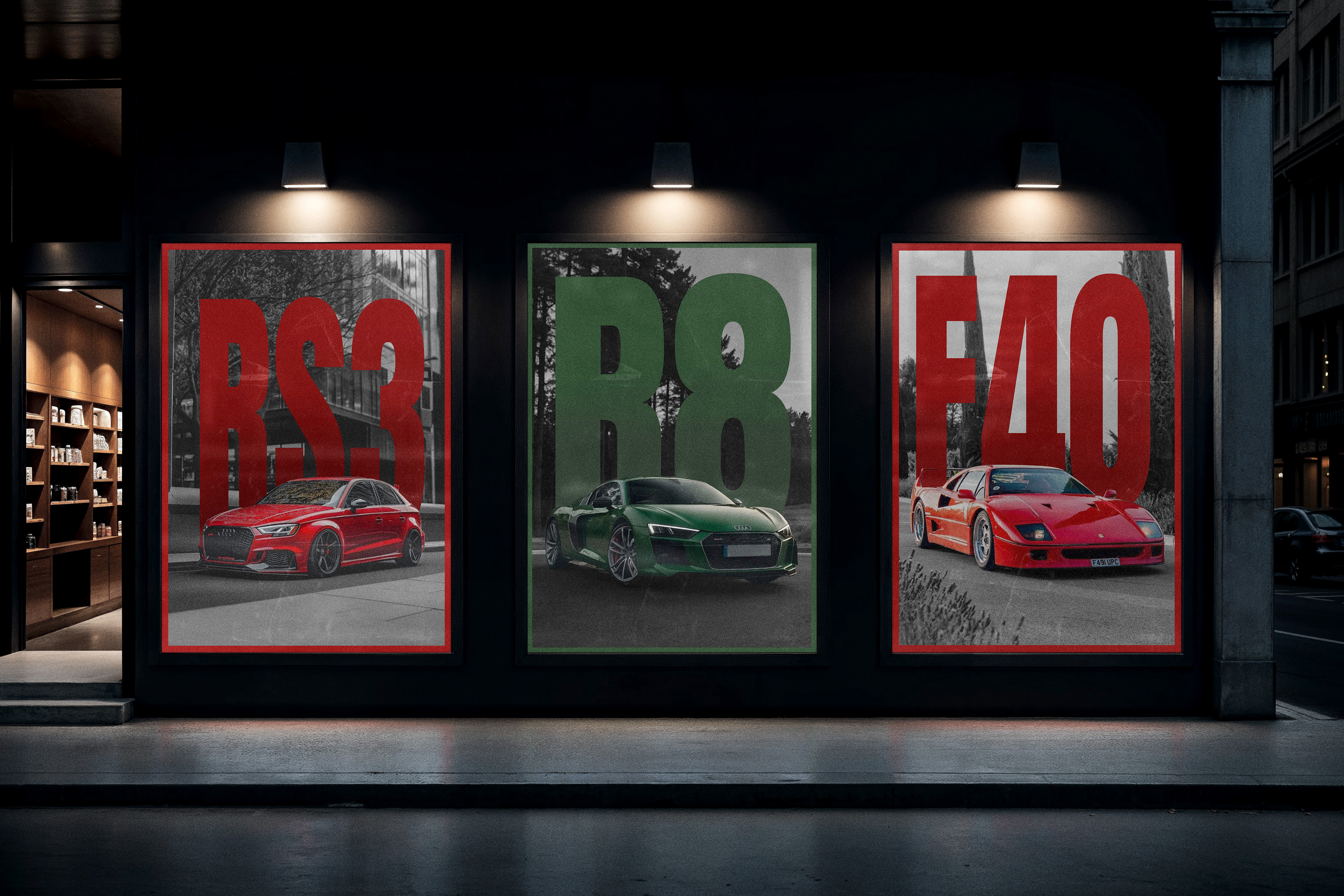 Serie d'affiches automobiles